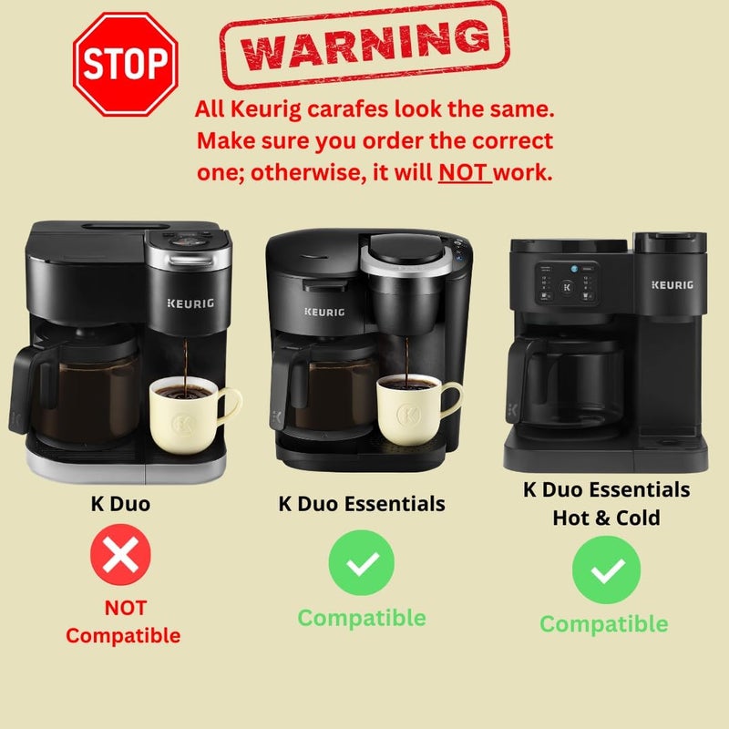 HAKANO Replacement 12-Cup Coffee Pot Carafe for Keurig K-Duo Essentials & K-Duo Essentials Hot & Cold Brewer Models (K-Duo ESSENTIALS) - Image 2